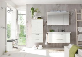 Mobile sottolavabo e lavabo Solitaire rovere bianco L 122 cm 1 vasca