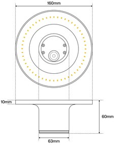 Applique LED IP65 Luce Indiretta 12W Tonda Nera Colore Bianco Caldo 3.000K