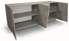 Credenza GORGONA in legno, finitura in grigio cemento, 180&#215;50 cm