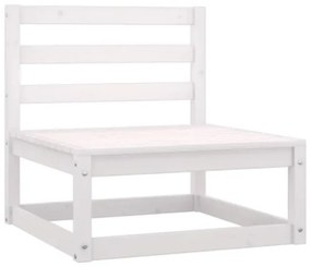 Set Divani da Giardino 5 pz Bianco in Legno Massello di Pino