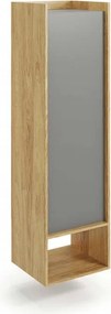 Armadio modulare Mobius 1D in legno naturale/grigio - H179 cm