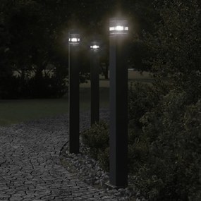 Lampada Da Terra Per Esterni Nera 110 Cm İn Alluminio /