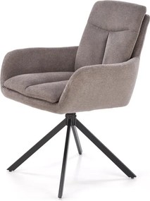Sedia girevole K536 in tessuto grigio