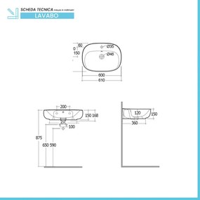 Lavabo ovale 60 cm d'appoggio bianco in ceramica Rak Illusion