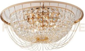 Plafoniera vienna oro 4 luci attacco e14 45x22cm in cristallo k9