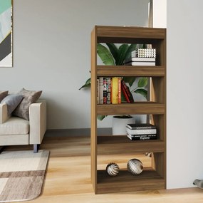 Libreria/divisorio rovere marrone 60x30x135cm legno multistrato