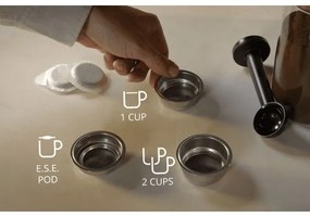 Krups - Macchina da caffè a leva per two tazze AUTHENTIC 1450W/230V grigio