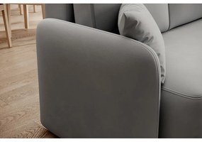 Divano angolare grigio chiaro allungabile/con contenitore (con penisola a destra/con chaise lounge) e rivestimento in velluto Hadson – ELTAP