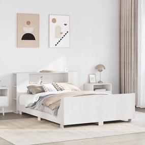 Letto Senza Materasso Bianco 140x190 Cm Legno Massello Di Pino /