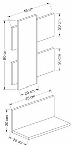 Composizione mensole da parete Belita antracite noce