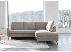Divano letto angolare beige (angolo destro) Charming Charlie - Miuform
