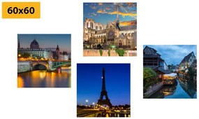 Set di quadri – Parigi notturna romantica