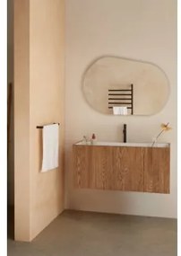 Set Di Mobili Da Bagno In Legno Con Lavabo Integrato Fiore Legno Scuro & Ovalado Led Y Antivaho (120x80 Cm) Meunier & Nero ↑30 Cm Con - Sklum