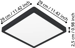 Eglo 901304-LED Plafoniera FUEVA LED/13W/230V 2700/4000/6500K 29x29cm nera
