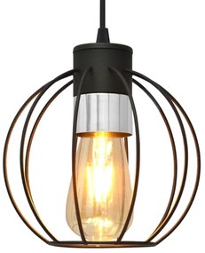 Lampadario a sospensione con filo STARLIGHT 1xE27/15W/230V nero/argento