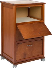 Carrello mobiletto con ante a ribalta e piano in mattonelle CILIEGIO