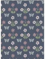 Little Greene Tapete Burges Butterfly - Hicks Blue