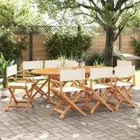 Sedie da Giardino Pieghevoli 8 pz Bianco Crema in Tessuto 3208912