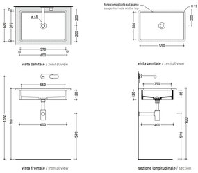 Ceramica Flaminia Miniwash 60 Lavabo sottopiano 60x35 senza troppopieno in ceramica bianco