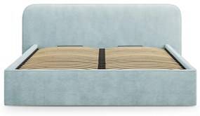 Letto matrimoniale imbottito color menta con contenitore e rete inclusi 160x200 cm Elizabeth – Micadoni