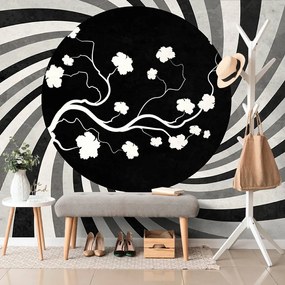 Carta da parati – Sfondo grunge asiatico bianco e nero