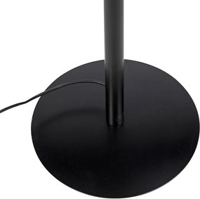 Lampada da terra moderna nera con paralume plissettato bianco 45 cm - Simplo