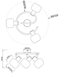 Globo 54303-3 - Luce Spot PALLO 3xE14/40W/230V