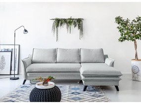 Divano letto angolare grigio chiaro, angolo destro Charming Charlie - Miuform