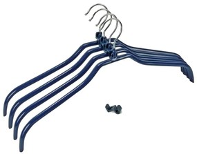 Set di 4 appendiabiti antiscivolo blu e supporti Hanger Slim - Wenko