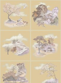 Cole & Son Tapete Tile Toile - Gilded Autumnal