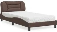 Letto con Materasso Marrone 100x200cm in Similpelle 3208705