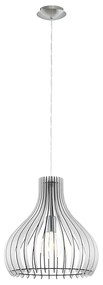 Lampadario Industrial Tindori Piccolo 1 Luce Acciaio Grigio Diffusore Bianco