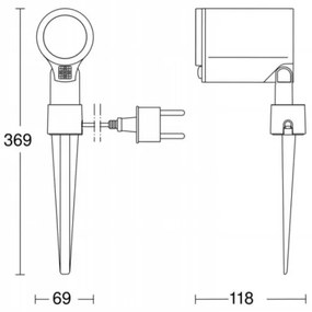 STEINEL 058685 – Lampada LED da esterno con sensore SPOT GARDEN 1×GU10/7W/230V IP44
