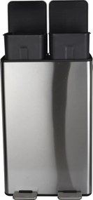 Cestino per la spazzatura color argento opaco in acciaio per raccolta differenziata/con pedale 2x30 l Aliya – Spirella