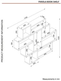 Mensola PAROLA 103,5x115,5 cm bianca