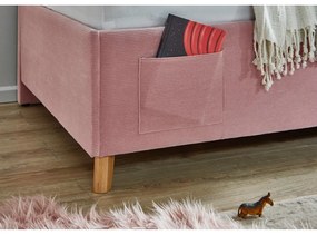 Letto da bambini con sponde rosa imbottito con contenitore con rete inclusa 120x200 cm Cool – Meise Möbel