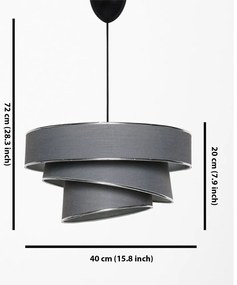 Lampadario color antracite/argentato con paralume in tessuto ø 40 cm Couper – Opviq lights