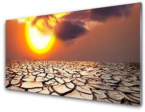 Quadro vetro acrilico Paesaggio del deserto del sole 100x50 cm
