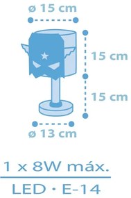 Dalber 61811 - Lampada per bambini BLU HERO 1xE14/8W/230V