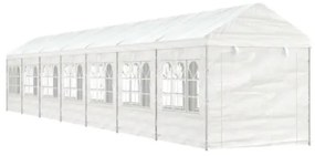 Gazebo con Tetto Bianco 15,61x2,28x2,69 m in Polietilene