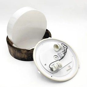 Plafoniera bagno OAK SMOKY 2xE27/15W/230V IP54 Ø27,5 cm rovere/marrone