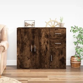 Credenza rovere fumo 91x29,5x75 cm in legno multistrato