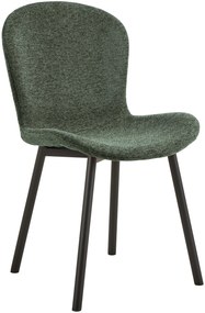 FIORA Verde (tessuto Apia 352) / telaio nero - MODERNA SEDIA IMBOTTITA CINIGLIA PER SALONE/SALA DA PRANZO