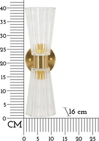 Lampada da parete dorata in vetro Prague – Mauro Ferretti