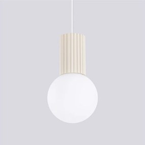 Lampadario color crema con paralume in vetro ø 12 cm Orbital – Sollux