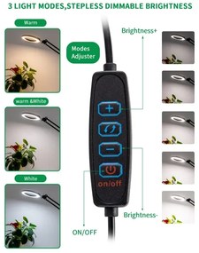 Brilagi - Lampada da tavolo LED dimmerabile con una lente d'ingrandimento LED/12W/5V 3000/4200/6000K nero