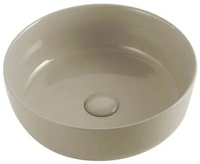 Lavabo da appoggio sabbia tondo 33 cm in ceramica Zelos
