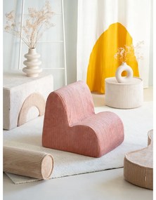Poltrona per bambini rosa con rivestimento in velluto a coste Cloud – Wigiwama