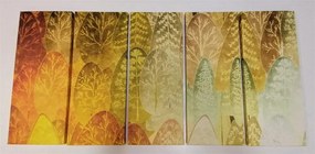 Quadri 5 pezzi – Alberi asimmetrici verdi interessanti