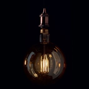 Lampada Da Tavolo Moderna Birillo Vetro Fumè 1 Luce E27 D17,5Cm